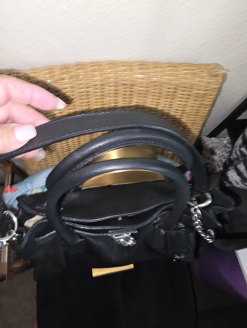 MICHAEL Michael Kors Hamilton East West Satchel In Black Pebbled Leather PLC - Picture 7 of 13